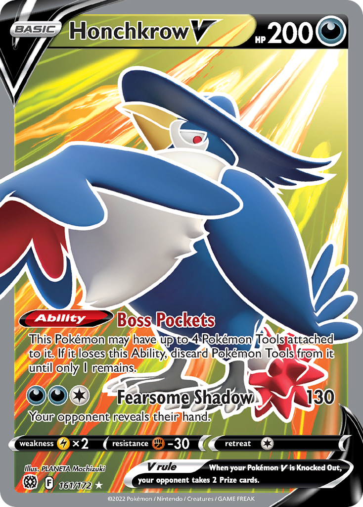 Honchkrow V (161/172) - Brilliant Stars Pokémon Card