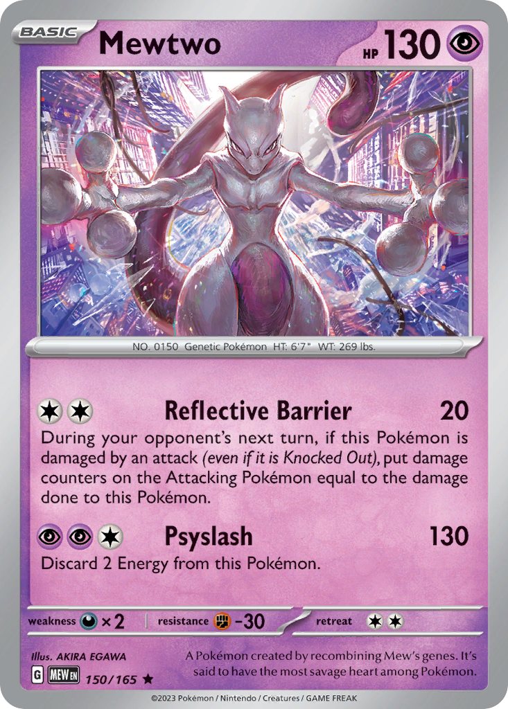 Mewtwo (150/165) - 151 Pokémon Card