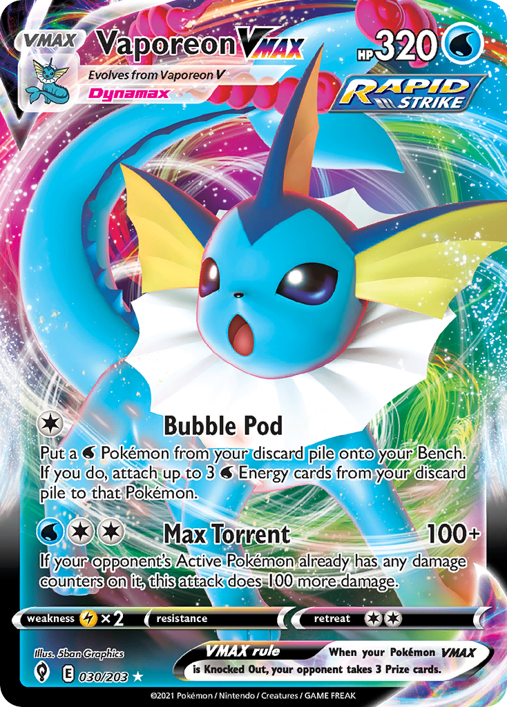 Vaporeon VMAX (30/203) - Evolving Skies Pokémon Card