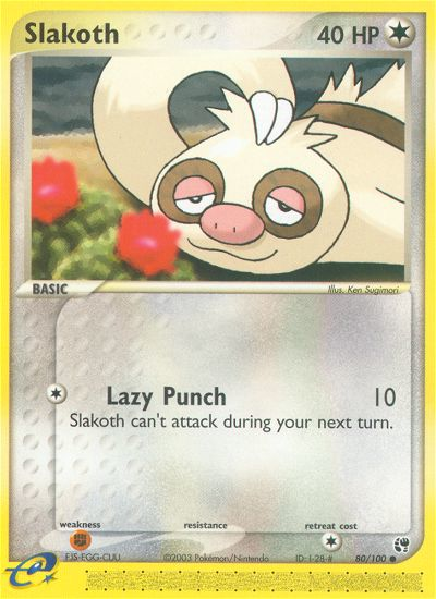 Slakoth (80/100) - Sandstorm Pokémon Card