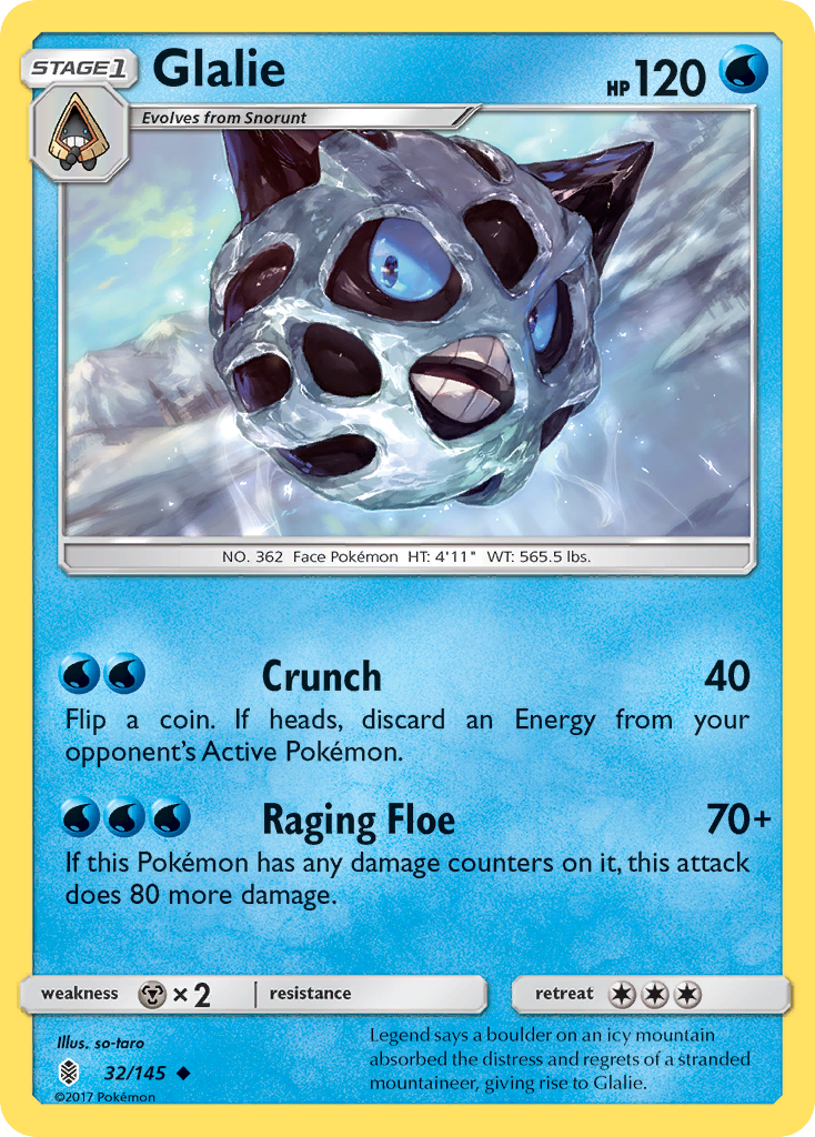 Glalie (32/145) - Guardians Rising Pokémon Card