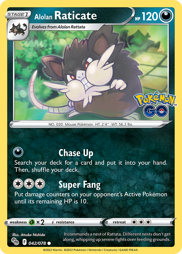 Alolan Raticate (42/78) - Pokémon GO Pokémon Card