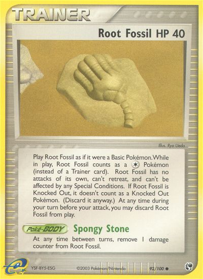 Root Fossil (Trainer: Item) (92/100) - Sandstorm Pokémon Card