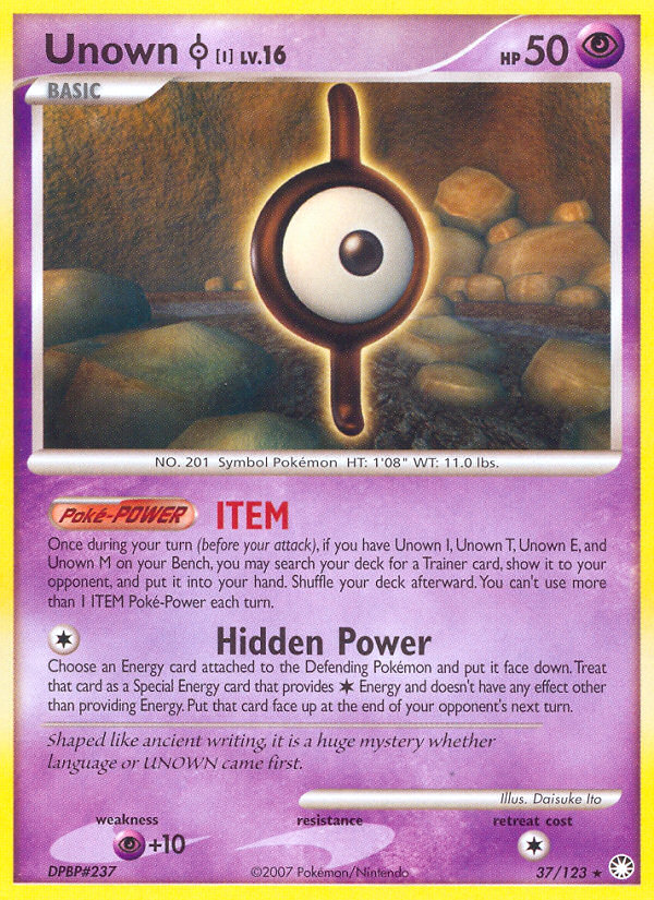 Unown [I] (37/123) - Mysterious Treasures Pokémon Card