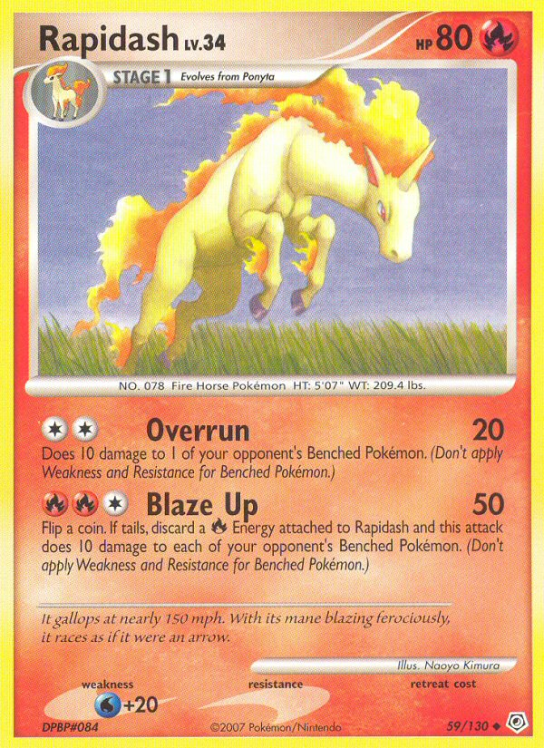 Rapidash (59/130) - Diamond & Pearl Pokémon Card