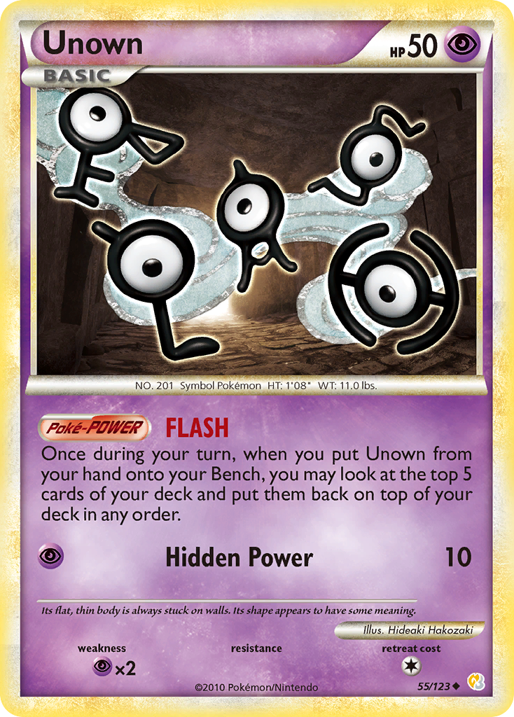 Unown (55/123) - HeartGold & SoulSilver Pokémon Card