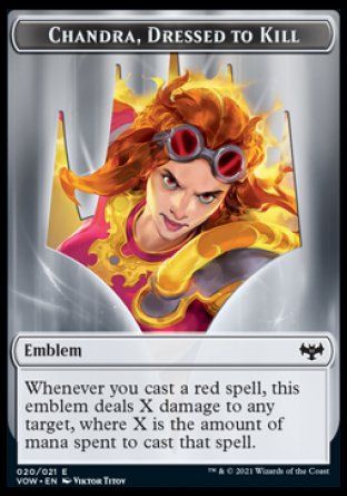 Emblem Chandra, Dressed to Kill (Innistrad: Crimson Vow) Trading Card