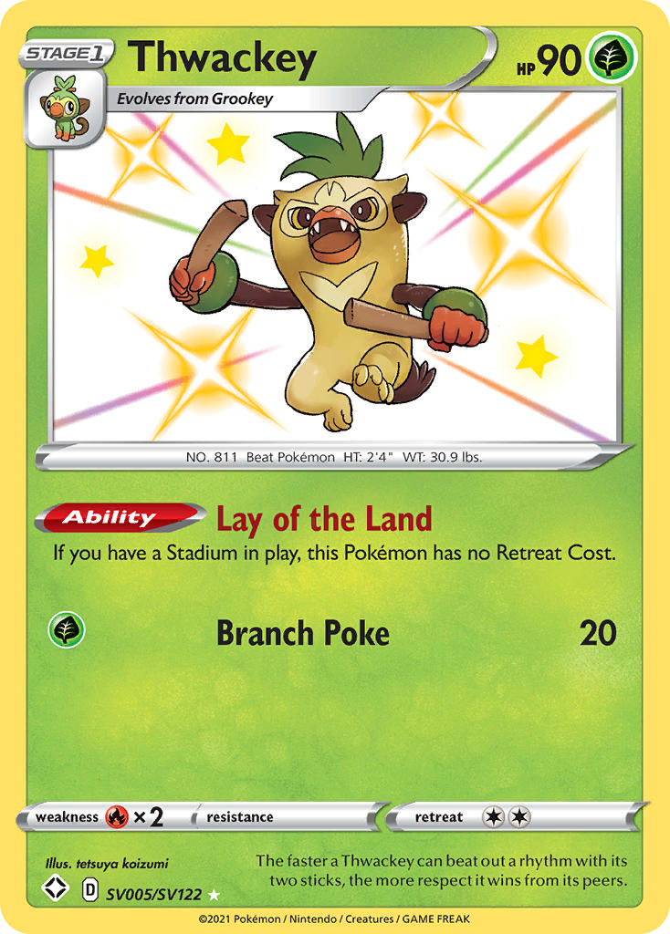 Thwackey (SV005) - Shining Fates Shiny Vault Pokémon Card