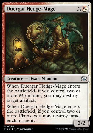 Duergar Hedge-Mage (March of the Machine Commander Decks) Trading Card