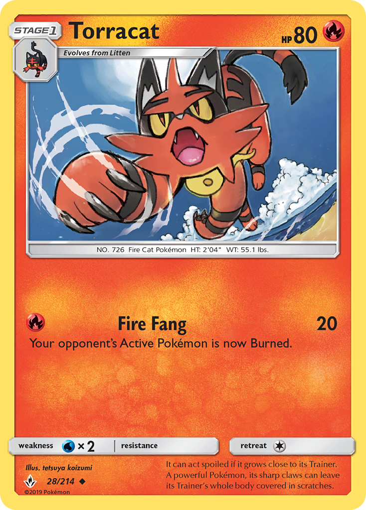 Torracat (28/214) - Unbroken Bonds Pokémon Card