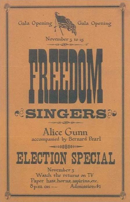 AOR-1.77 Freedom Singers & Alice Gunn	Ash Grove 1962 Concert Poster