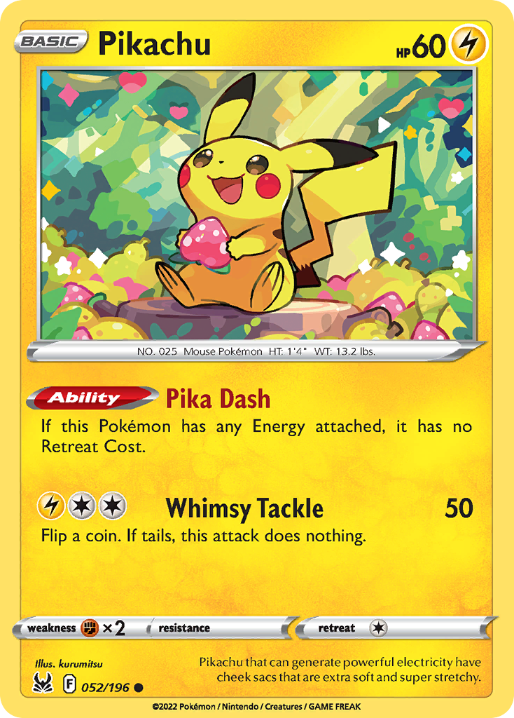 Pikachu (52/196) - Lost Origin Pokémon Card