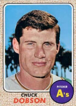 John Donaldson autographed baseball card (Oakland Athletics) 1968 Topps #244