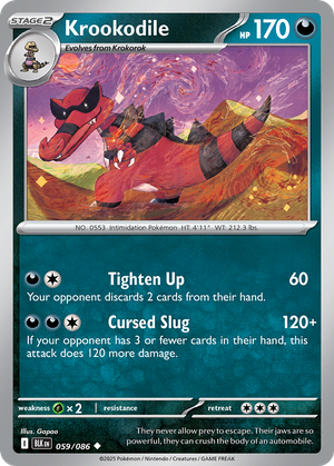 Krookodile (59/86) - Black Bolt (Pok Ball Reverse Holo) Value - GoCollect