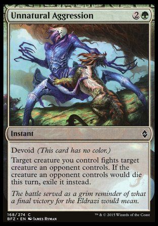 Unnatural Aggression (Battle for Zendikar) Trading Card