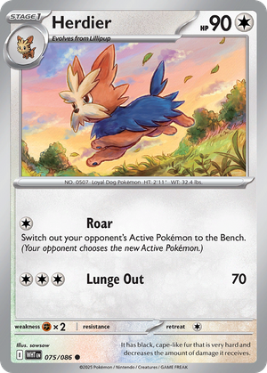 Herdier (75/86) - White Flare (Poké Ball Reverse Holo)