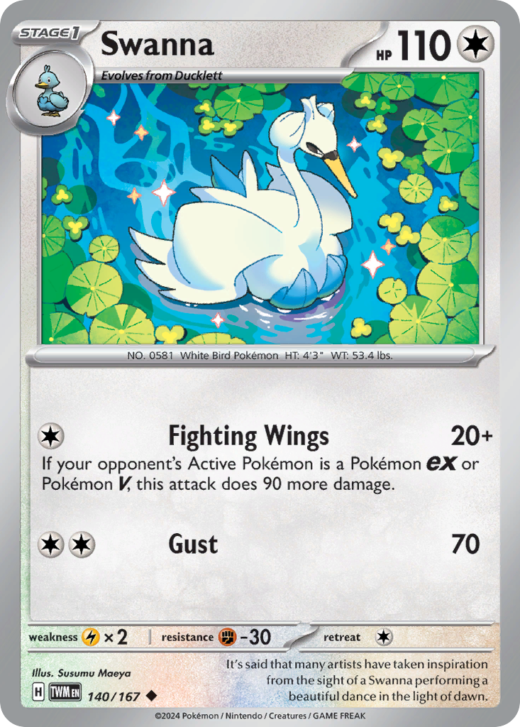 Swanna (140/167) - Twilight Masquerade Pokémon Card