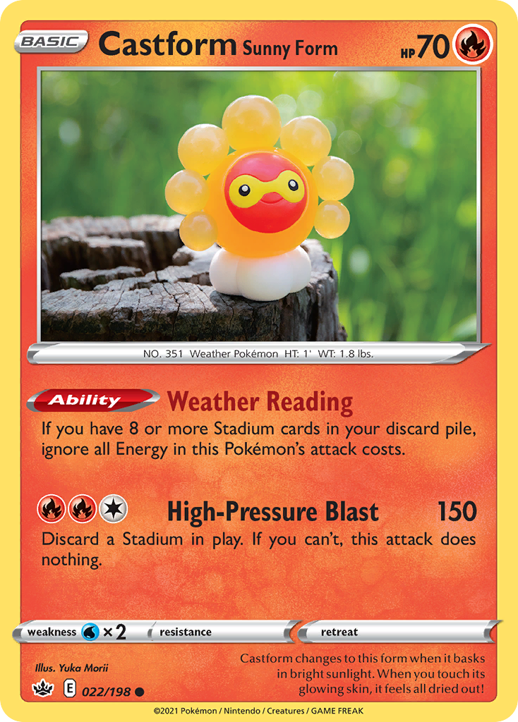 Castform Sunny Form (22/198) - Chilling Reign Pokémon Card