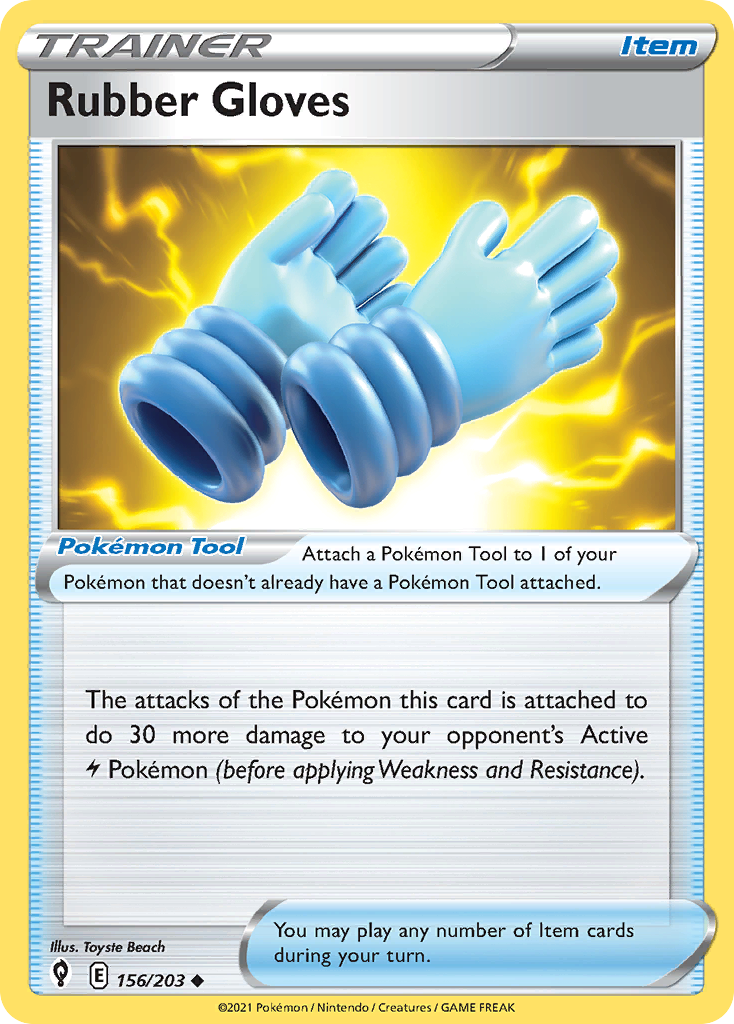 Rubber Gloves (Trainer: Item) (156/203) - Evolving Skies Pokémon Card