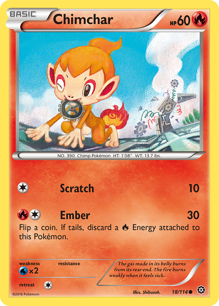 Chimchar (18/114) - Steam Siege Pokémon Card