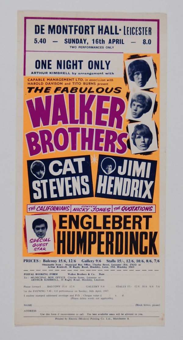 Walker Brothers & Jimi Hendrix De Montfort Hall 1967 Value GoCollect (walkerbrothersjimi