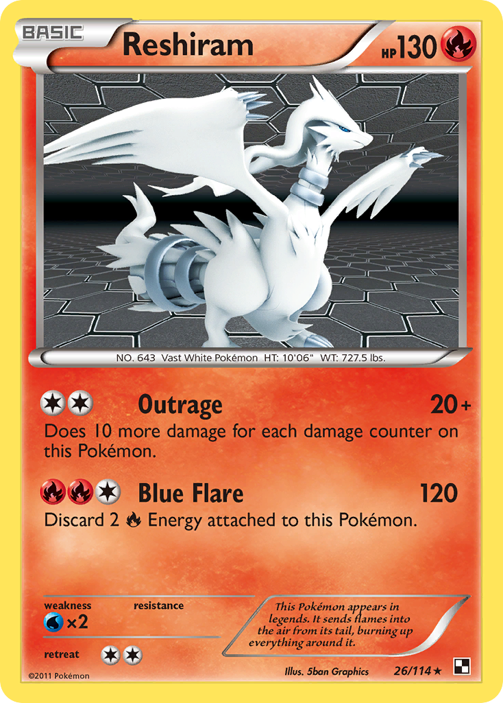 Reshiram (26/114) - Black & White Pokémon Card