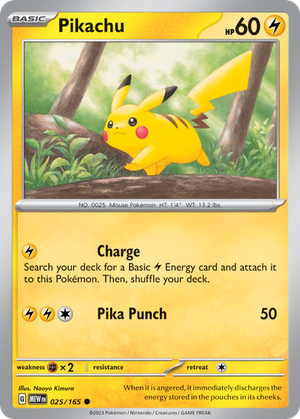 Pikachu (25/165) - 151 (Reverse Holo)