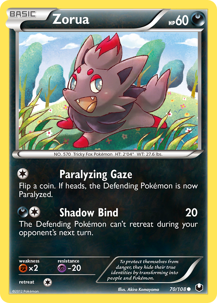 Zorua (70/108) - Dark Explorers Pokémon Card