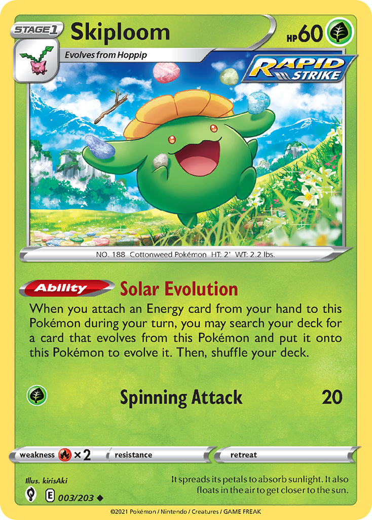 Skiploom (3/203) - Evolving Skies Pokémon Card