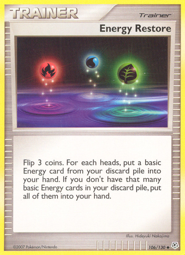 Energy Restore (Trainer: Item) (106/130) - Diamond & Pearl Pokémon Card