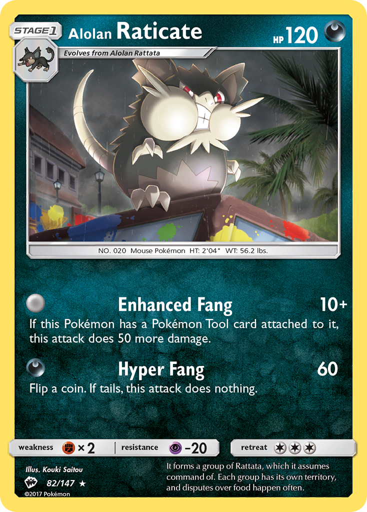 Alolan Raticate (82/147) - Burning Shadows Pokémon Card