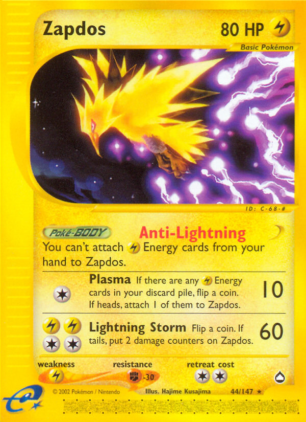 Zapdos (44/147) - Aquapolis Pokémon Card