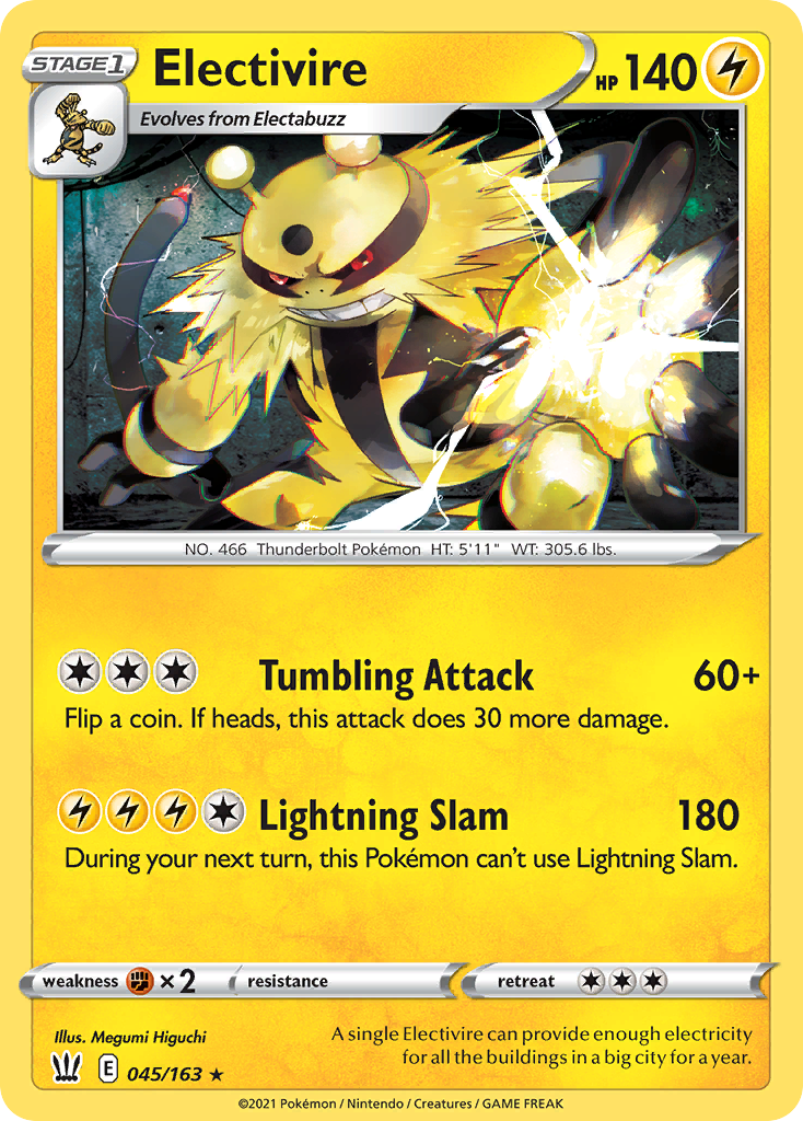 Electivire (45/163) - Battle Styles Pokémon Card