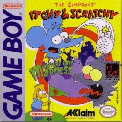 Itchy & Scratchy in Miniature Golf Madness Video Game
