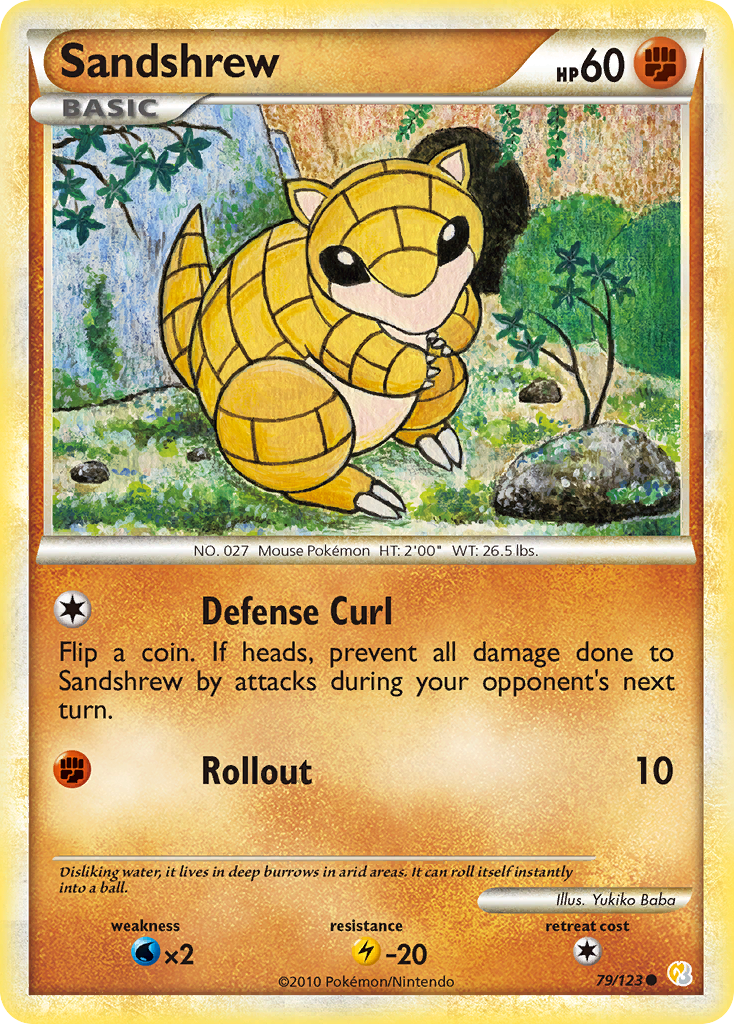 Sandshrew (79/123) - HeartGold & SoulSilver Pokémon Card