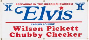 Elvis Presley Las Vegas Hilton Vinyl Banner 1974
