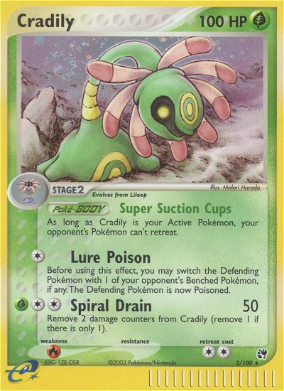 Cradily (3/100) - Sandstorm Pokémon Card