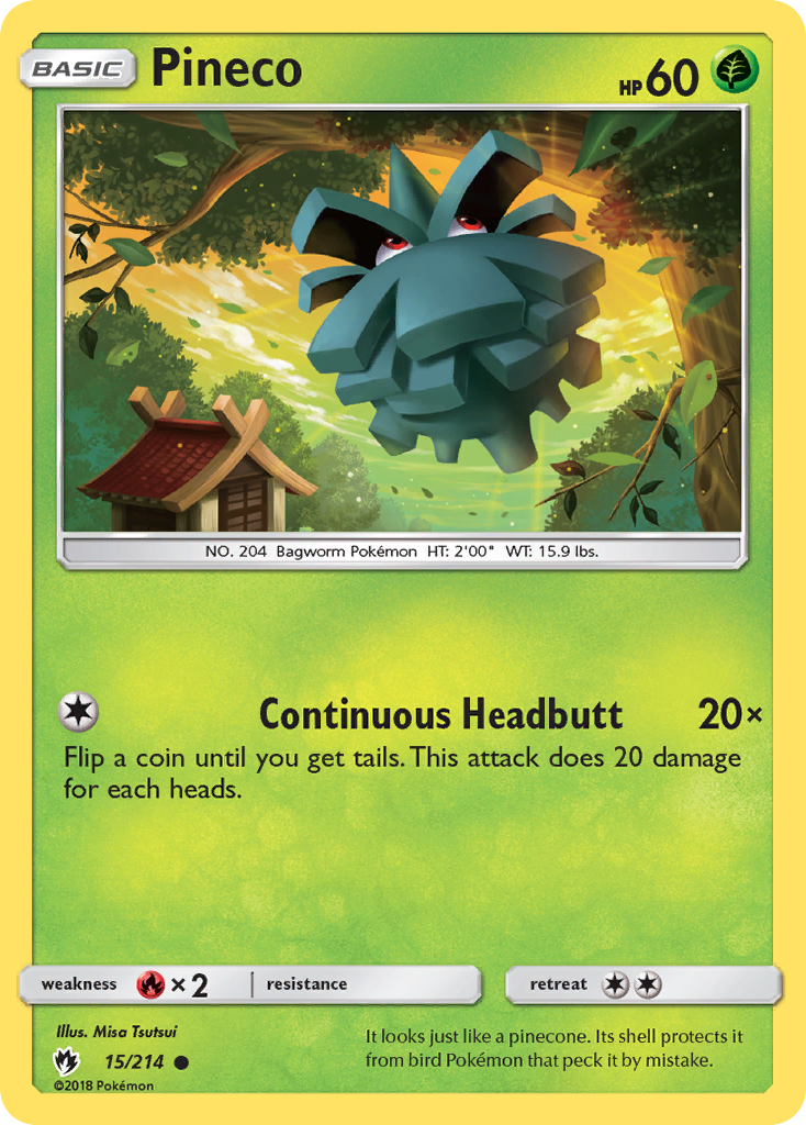 Pineco (15/214) - Lost Thunder Pokémon Card