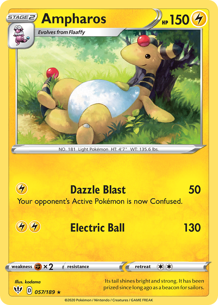 Ampharos (57/189) - Darkness Ablaze Pokémon Card