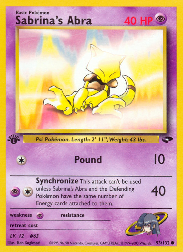 Sabrina's Abra (93/132) - Gym Challenge (1st Edition) Pokémon Card