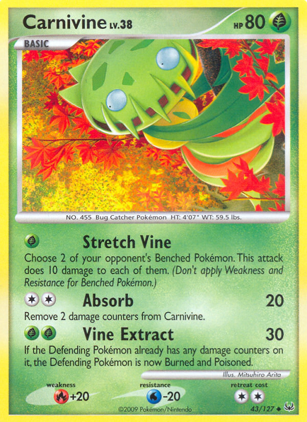 Carnivine (43/127) - Platinum Pokémon Card