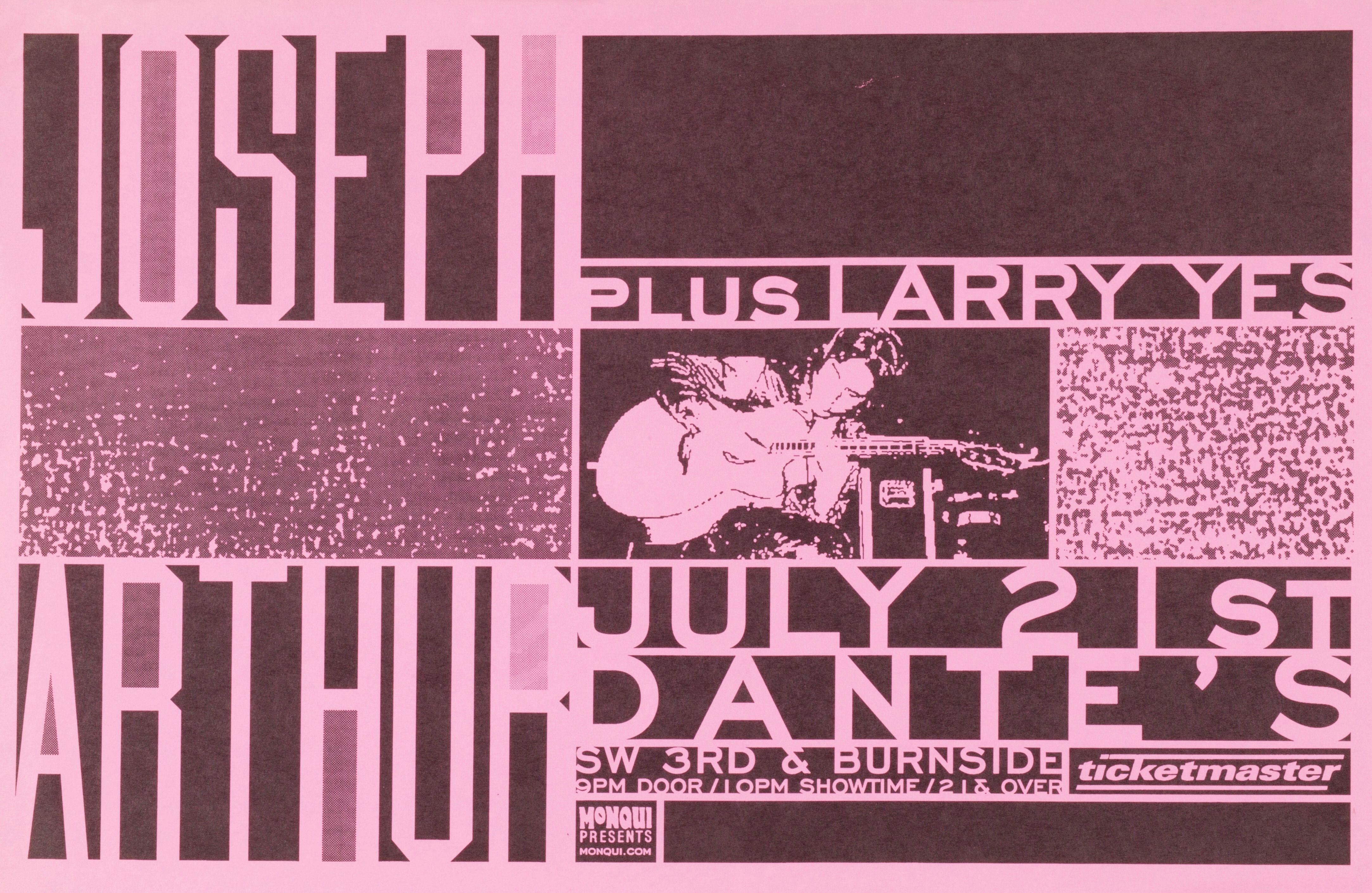 MXP-194.3 Joseph Arthur 2000 Dantes  Jul 21 Concert Poster