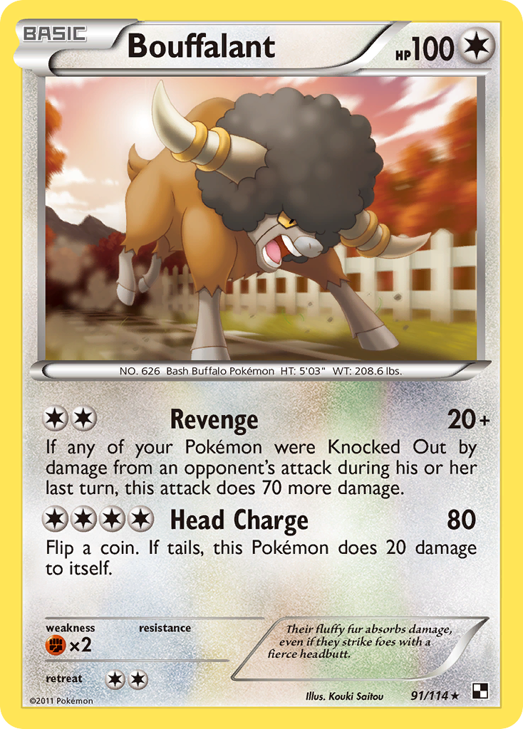 Bouffalant (91/114) - Black & White Pokémon Card