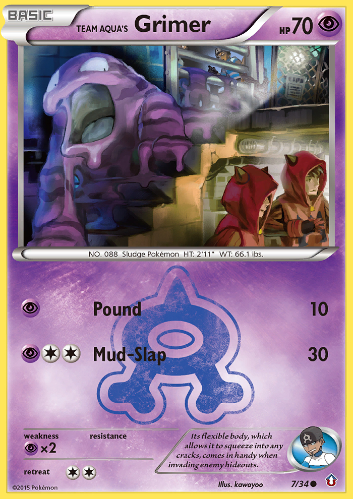 Team Aqua's Grimer (7/34) - Double Crisis Pokémon Card