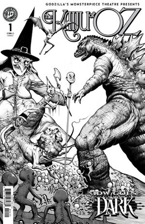 Godzilla's Monsterpiece Theatre Presents: The Kaiju of Oz #1 (Cover D John Ayala Black & White IDW Goes Dark Variant)