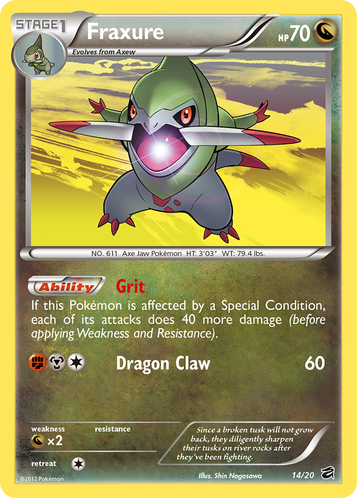 Fraxure (14/20) - Dragon Vault Pokémon Card