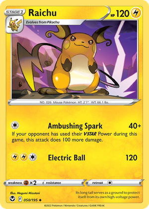 Raichu (50/195) - Silver Tempest