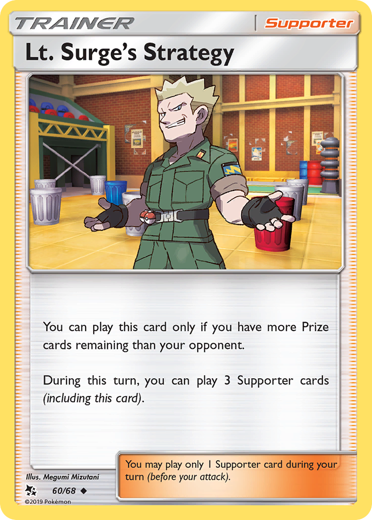 Lt. Surge's Strategy (Trainer: Supporter) (60/68) - Hidden Fates Pokémon Card