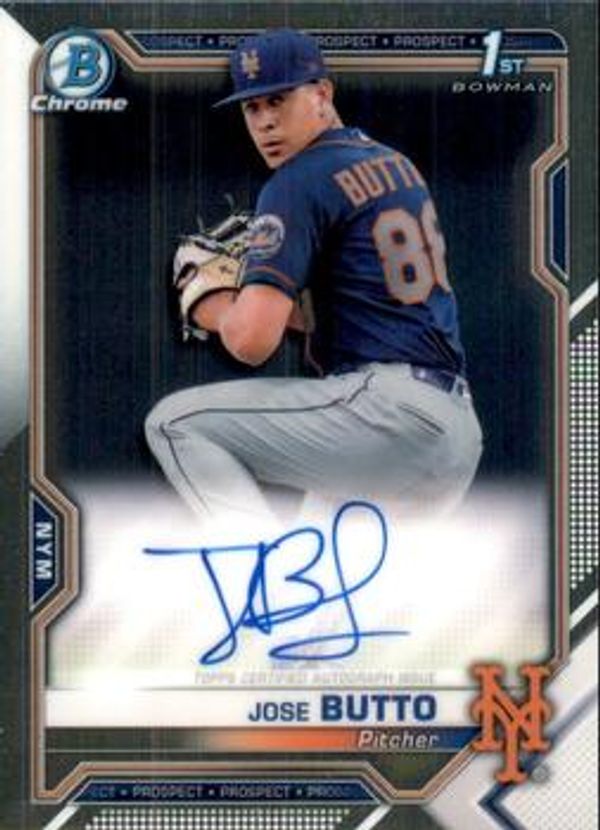 Jose Butto 2021 Bowman Chrome - Prospect Autographs Baseball #CPA-JBU