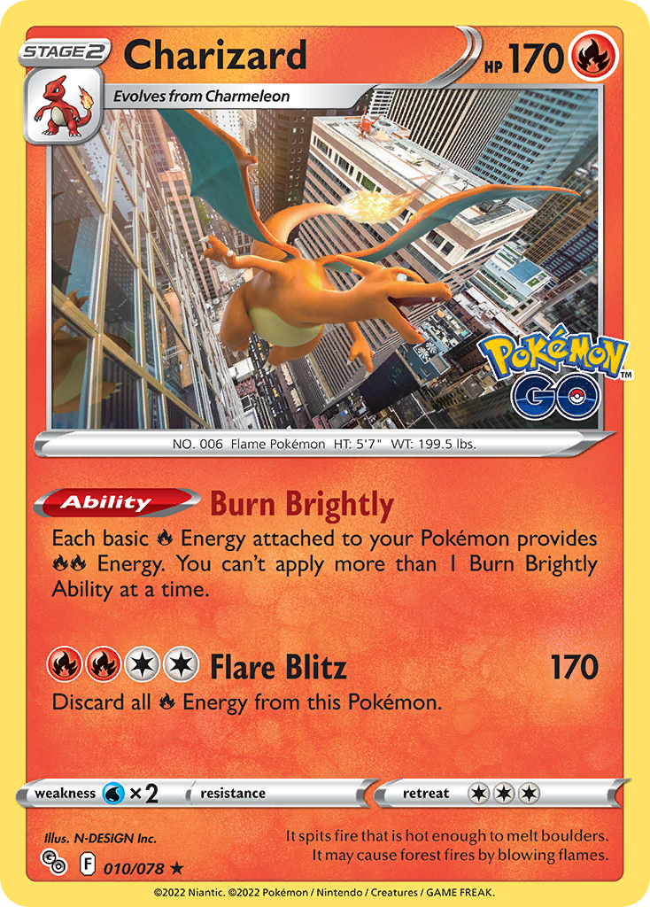 Charizard (10/78) - Pokémon GO Pokémon Card